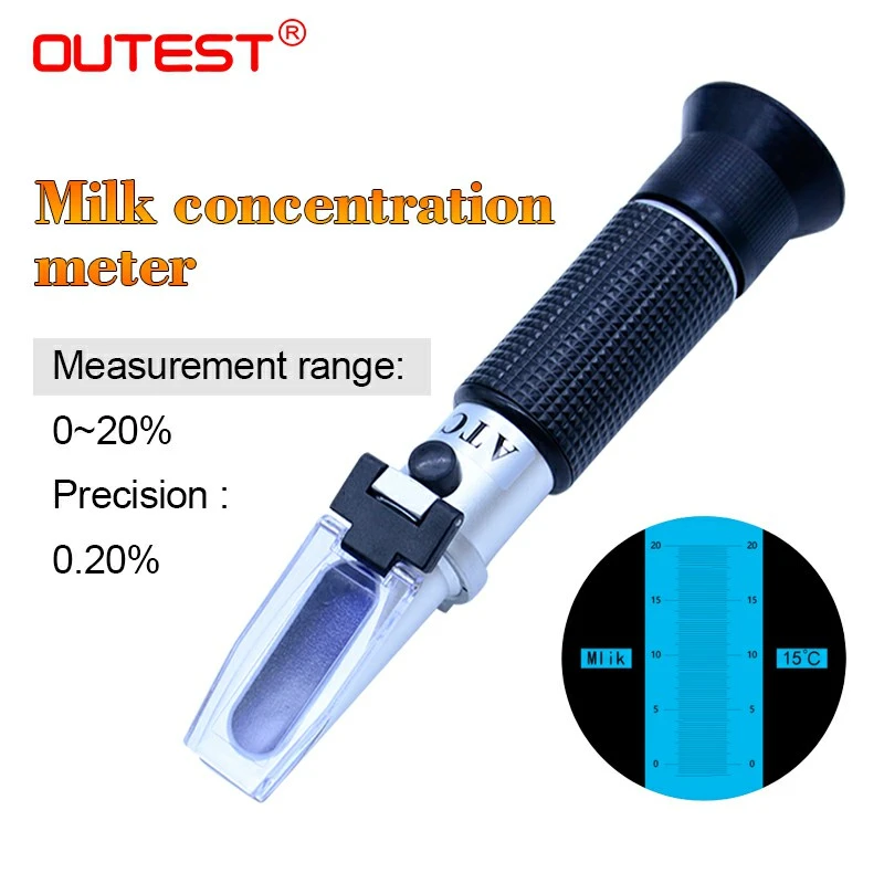 Handheld Refractometer 020 Milk Concentration Meter Refractometro Brix Measure 0.2 Accuracy