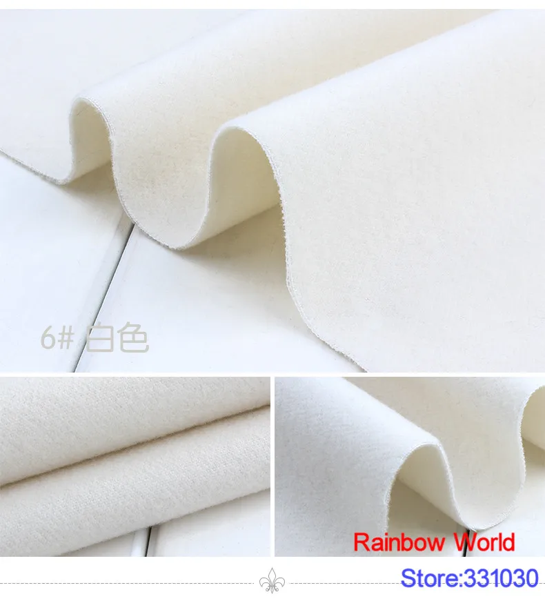 6 white 1 meter double brushed middle thick cloth fabric for DIY