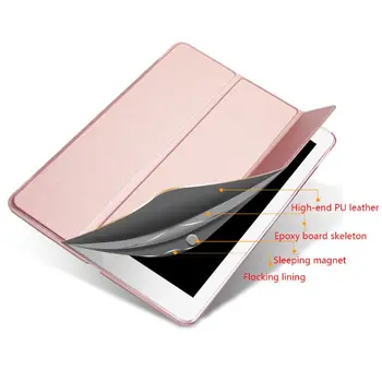 

6 color Tri-fold Protective Case Flip Tablet Holder Transparent Back Cover Waterproof Shell Foldable for iPad Mini 5 2019