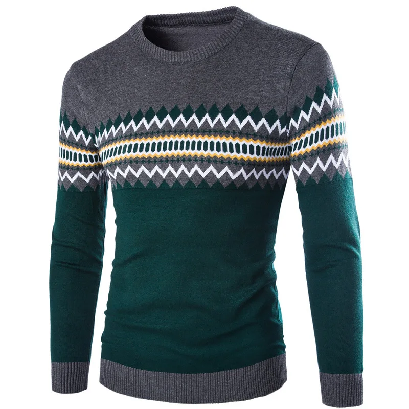 2018 осень Для мужчин свитера шею Англия элегантный дизайн трикотажный пуловер для Для мужчин с длинным рукавом Свободные свитеры