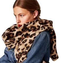 Большой размер кашемировый шарф для женщин Зимний Теплый леопардовый принт шаль длинные мягкие шарфы и палантины Базовая Основа# RN