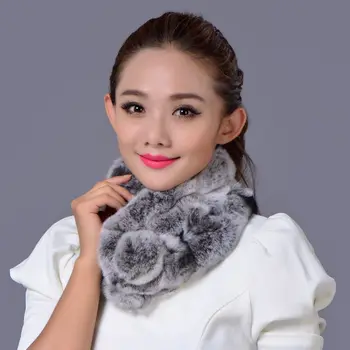 

Ellacey New Scarf Women 100% Rabbit Fur Winter Scarf Warm Scarf For Women Thick Scarves Lady Christmas Gift Free Shipping