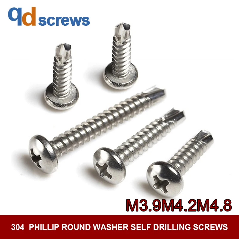 

304 M3.9M4.2M4.8 Phillip round washer self drilling stainless steel screws