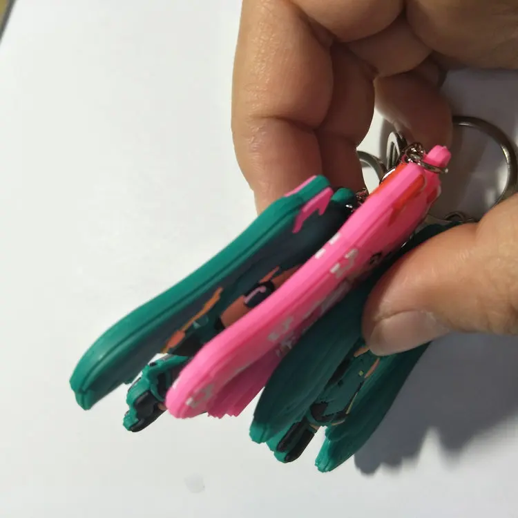 Anime Hatsune Miku cosplay PVC llavero moda divertida silicona para llaves coche bolsa colgante llavero joyería accesorios llaveros