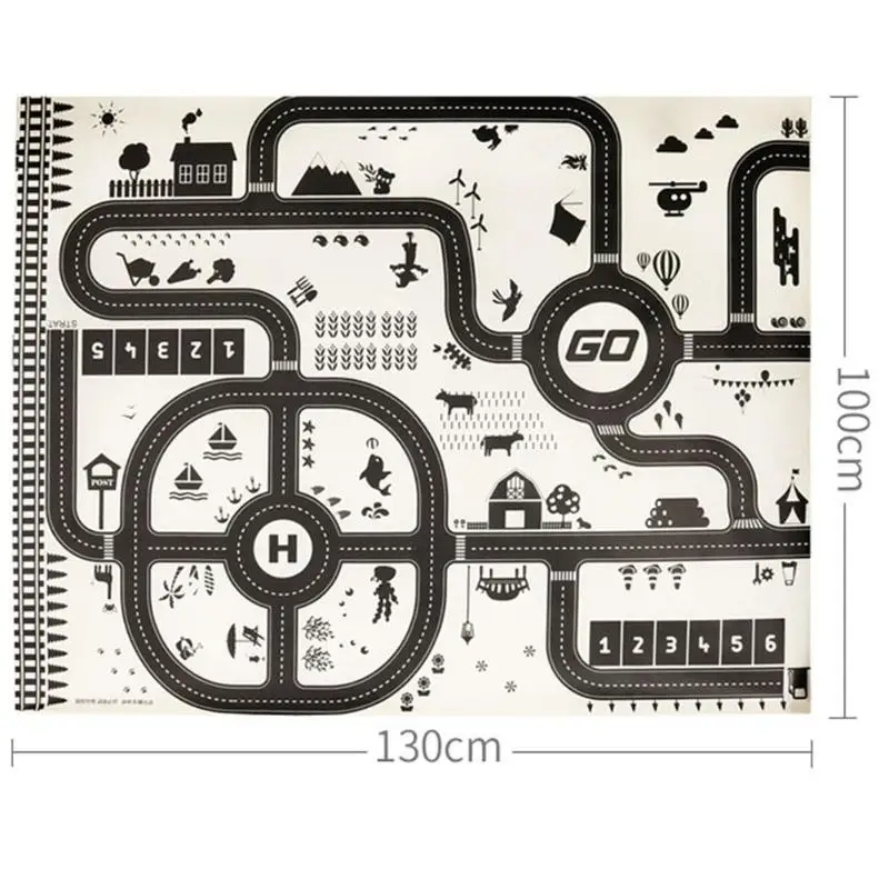 130x100 см городская парковка Дорожная карта модель Автомобильный мат для скалолазания детский уличный коврик для пикника детский дорожный знак игровой ковер с картой коврик