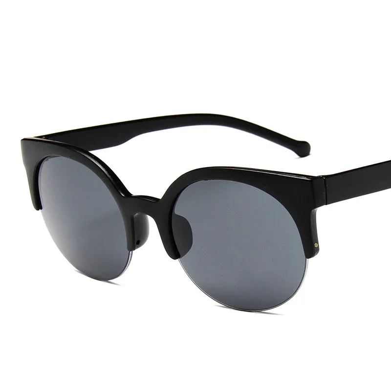 Модные женские солнцезащитные очки "кошачий глаз", Ретро стиль, Ретро стиль, наполовину оправа для очков, фирменный дизайн, Круглые, полуоправы, очки UV400 Oculos