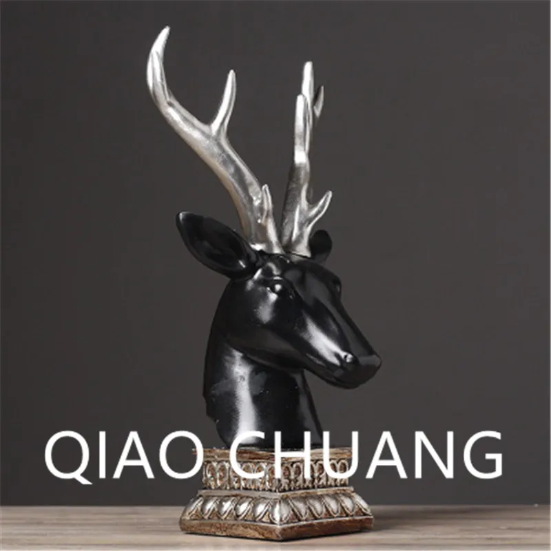 

European Style Soft Adornment Money Drawing Simulation Deer Head Creative Colophony Crafts Home Furnishing Articles G795