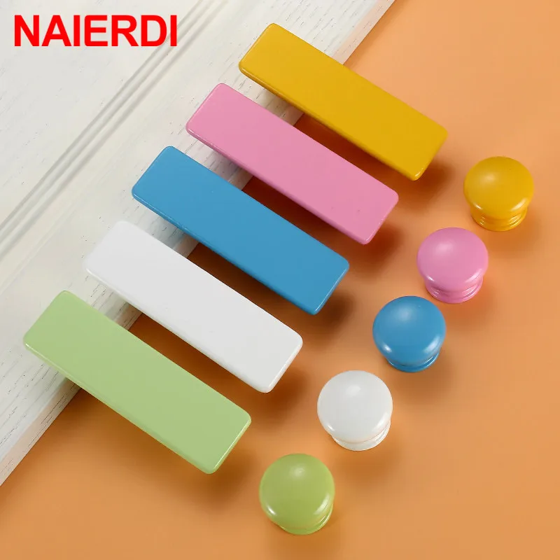 NAIERDI الأطفال غرفة خشبية مجلس الوزراء المقابض المطبخ مقابض باب معكرون خزانة دولاب مقبض مقابض أدراج