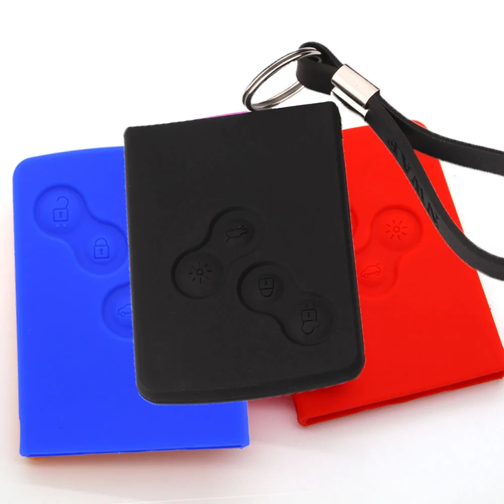 

SHDLIFE Car Key Case Cover Silicone For Renault Clio Logan Megane 2 3 1 Koleos Laguna Duster Fluence Scenic Sandero Captur Card