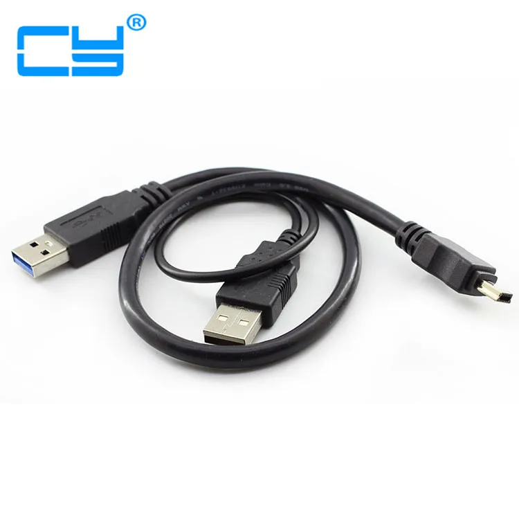 Кабель USB 3 0 папа к Mini Y с дополнительным разъемом 2 мини usb кабели для мобильного