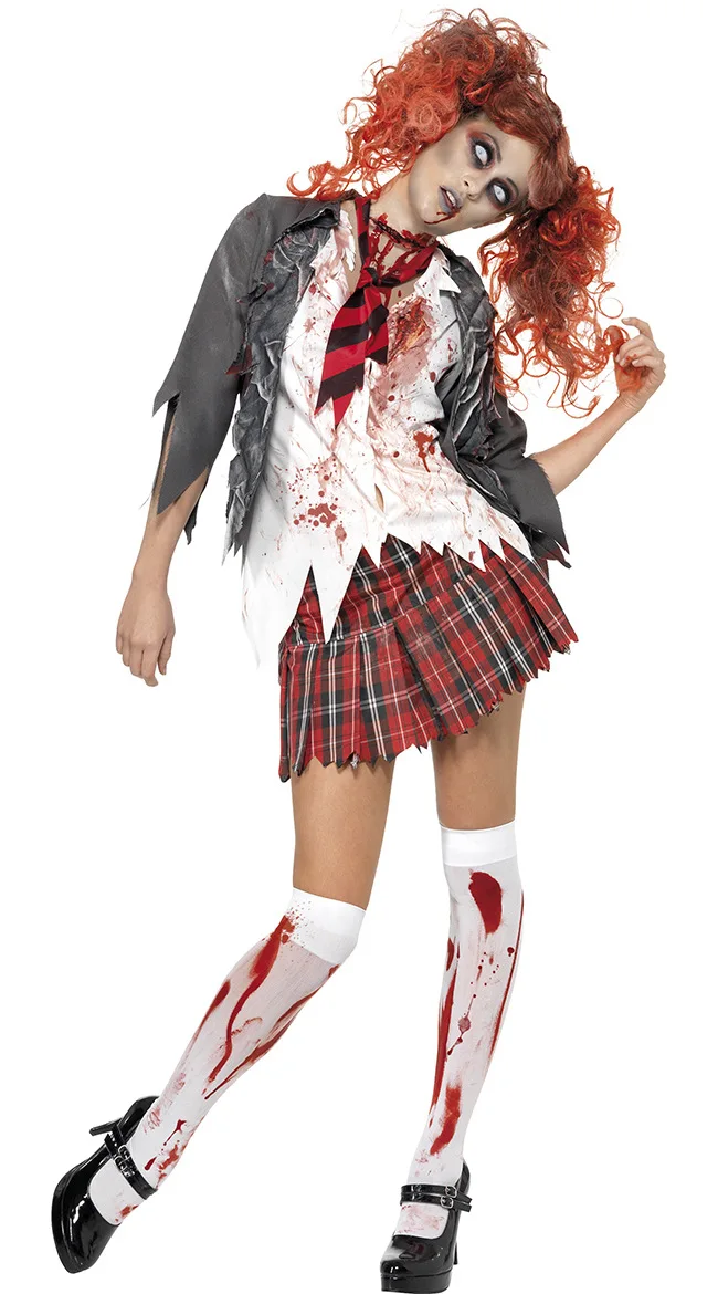 School girl ghost cospaly Halloween costume for font b women b font Scarey font b Cosplay