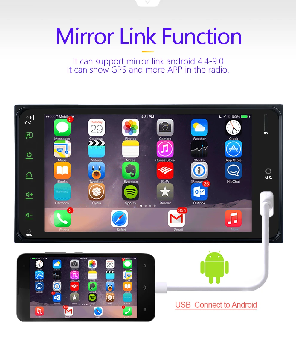 2 Din 7 Car Multimedia Player Universal Bluetooth MP5 Player for Toyota Corolla Car Media Player support mirror link Andorid 8 (3)