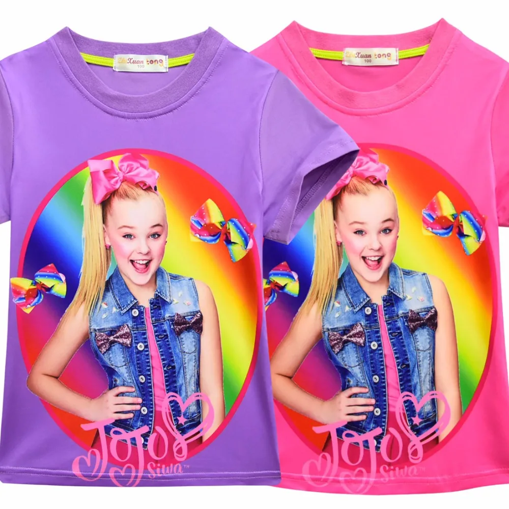 

2018 Baby Girl Clothes Summer Funny Girls T-Shirt Top Tee Children Clothing Short Sleeve Jojo Siwa TShirt for Kids ZT1027