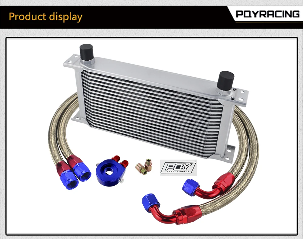 Universal para Óleo Linhas + Filtro de Óleo + Sanduíche de Nylon em Aço Kit com 19 An10 com Adesivo Pqy + Caixa Cooler Inoxidável Trançado Mangueira Kit 21 High Quality Automóveis e motos