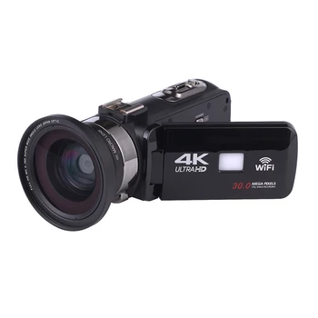 

New 4K WiFi Ultra HD 1080P Digital Video Camera Camcorder DV with Lens+Microphone DOM668