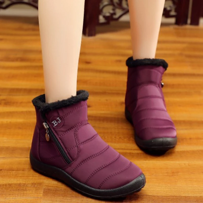 Women Boots Fashion Women Winter Shoes Warm Shoes Woman Side zipper Ladies Snow Boots Winter Boots Ankle Botas Mujer