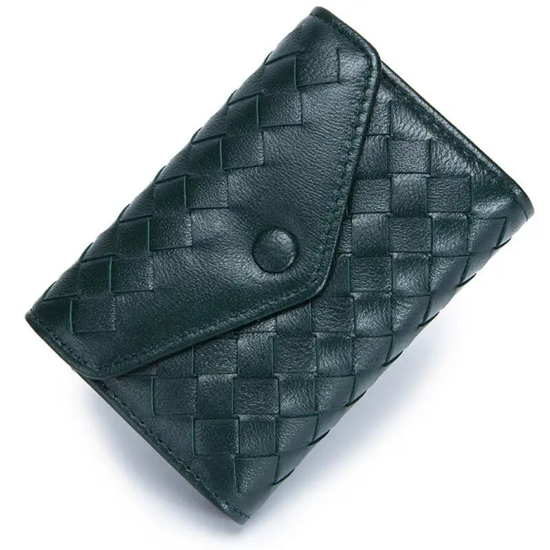 DACL-8820 Green CHSANATO бренд класса люкс Вязание кредитный держатель для карт для мужчин и женщин вязание мягкая овечья кожа модные карты бумажник унисекс - Цвет: DACL-8820 Green