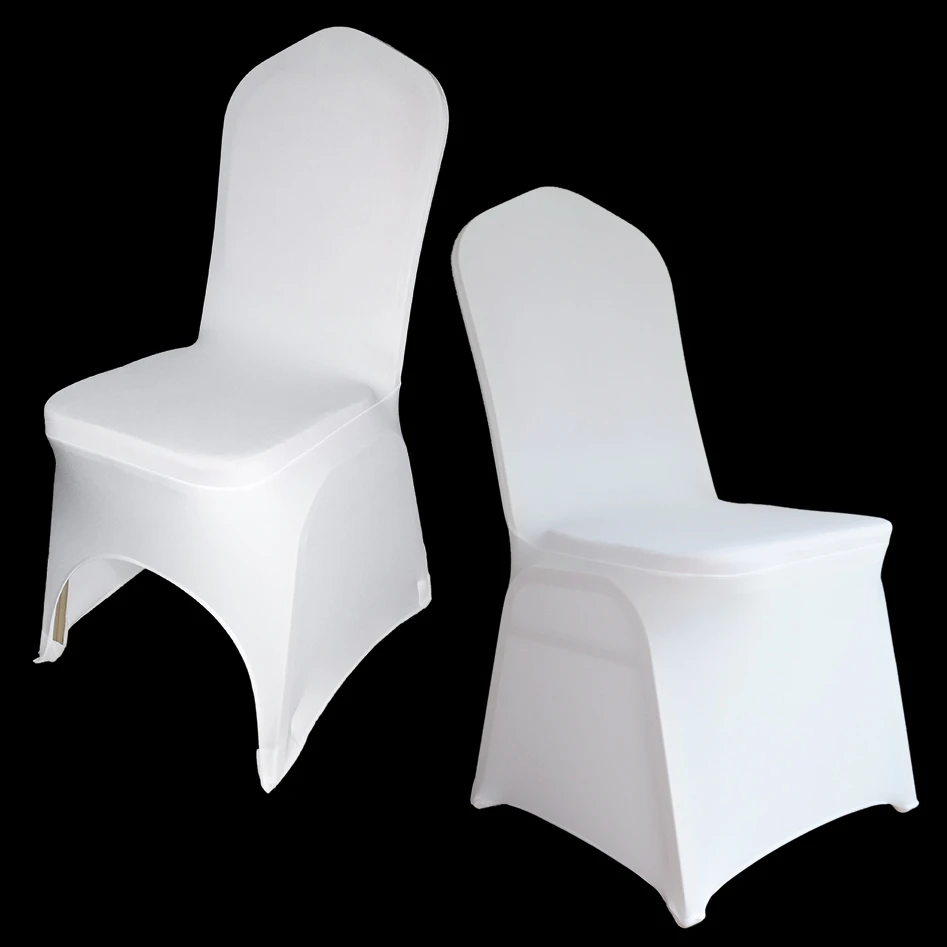 Wedding Chair Covers 100 Pcs White Stretch Spandex Chair Cover For Weddings Universal Polyester Banquet Restaurant Spandex Chair Cover Chair Coverwedding Chair Covers Aliexpress