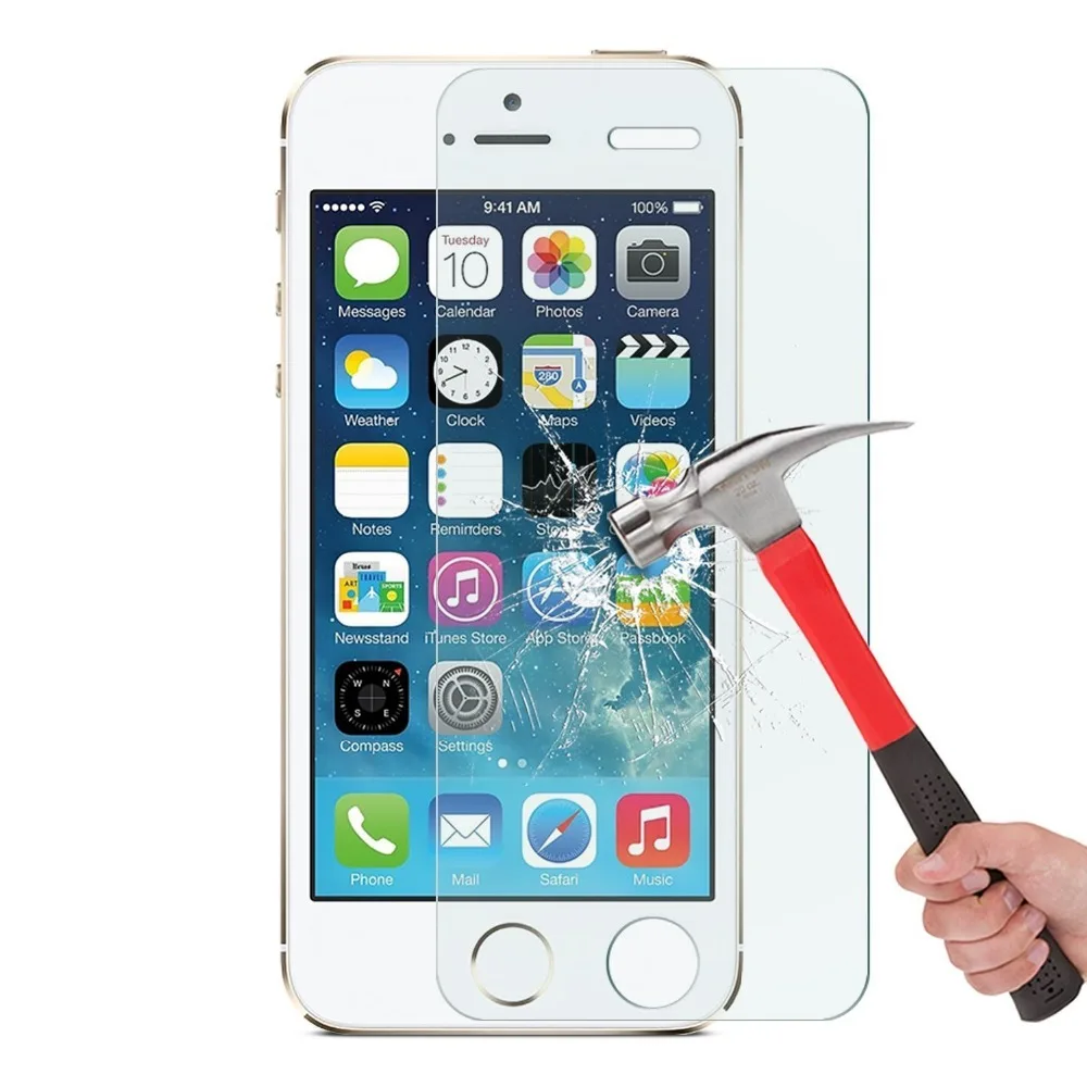 Закаленное стекло 9H для iPhone 7Plus 7 6 6S Plus 5S 5C SE 5 4S 4 защитный чехол смартфона защитная