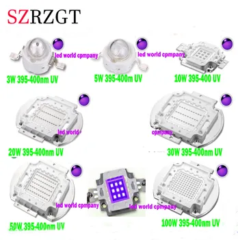 

6pcs High Power 100W 395NM High Power UV LED Chip with Epileds 45x45mil Chip for Ultra Violet Lamp DIY