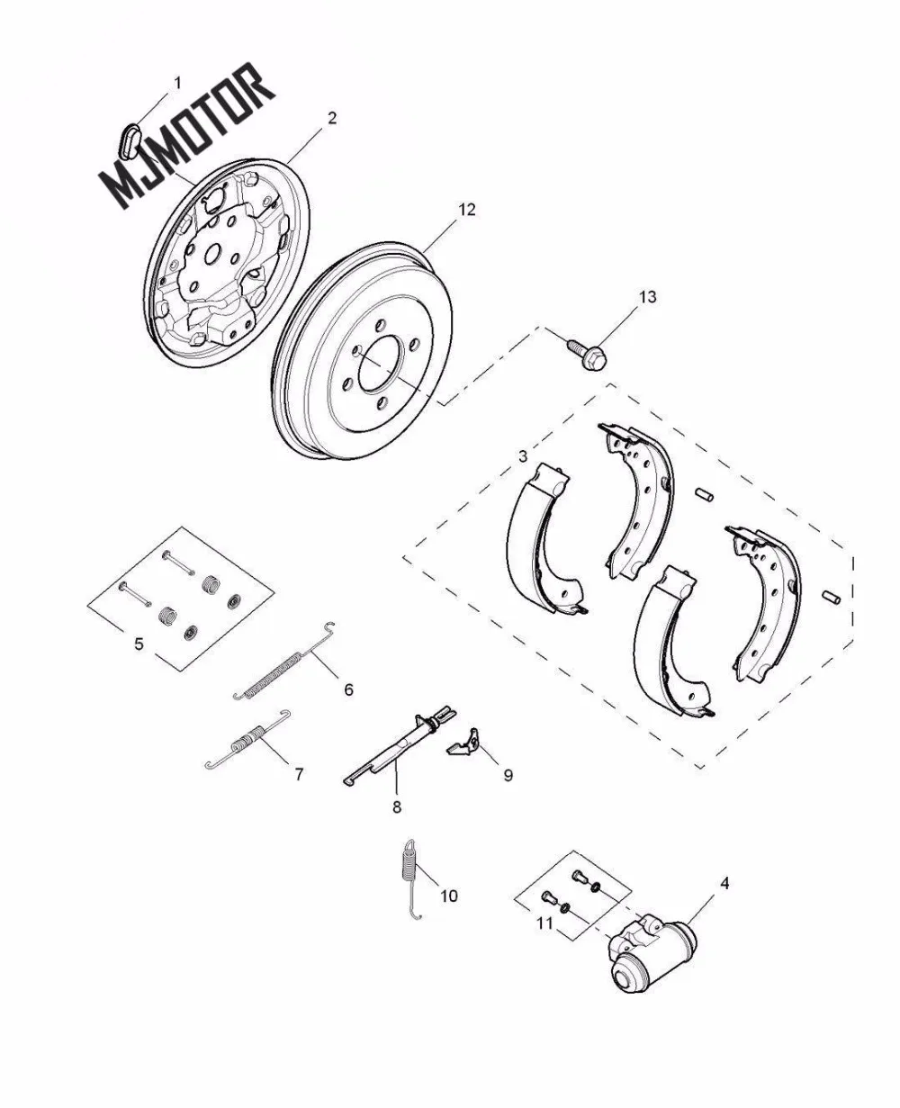 Rear Brake shoes kit 1pair for Chinese SAIC ROEWE MG3 Auto car motor parts 10040701 car brake pads set