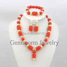 Прекрасный ручной работы коралловых бусин комплект украшений для вечеринки Модные женские/женские костюмы комплект ювелирных изделий Новинка CNR230
