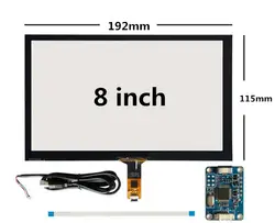 8 дюймов 192 мм * 116 мм Raspberry Pi планшетный ПК навигация емкостный сенсорный дигитайзер сенсорная панель стекло USB драйвер платы