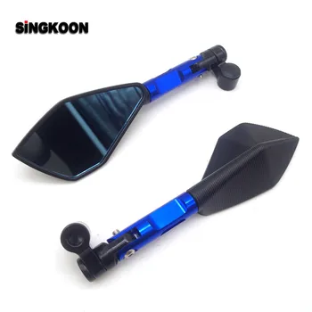 

8 10mm universal cnc motorcycle mirrors Blue Lens Rearview Side Mirror FOR YAMAHA XJR400 XJR1200 XJR1300 XJ600 XJ6 YZF-R1 R3 R6