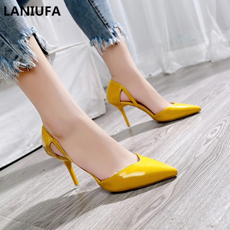 

Sexy women high heels shoes women PU Leather Pointed Toe Shallow Slip-On Party dress high heels sandals women pumps sandals &244
