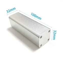 Silver Aluminum Alloy Shell Electrical Project Enclosure - Small Power DIY Case 32x32x100mm (32x32x110mm)