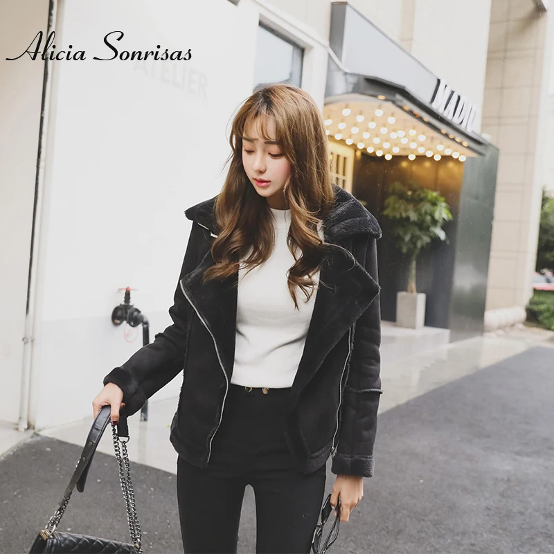 Goede Winter Locomotief Lam Bont Schapenvacht Jas Vrouwen Korte Plus Size 4XL 5XL 6XLThickening Slanke Fluwelen Gewatteerde Katoenen Jassen