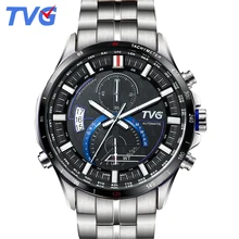 A500G мужские s часы Топ бренд класса люкс TVG Брендовые мужские деловые повседневные часы ремешок из нержавеющей стали кварцевые часы модные спортивные часы