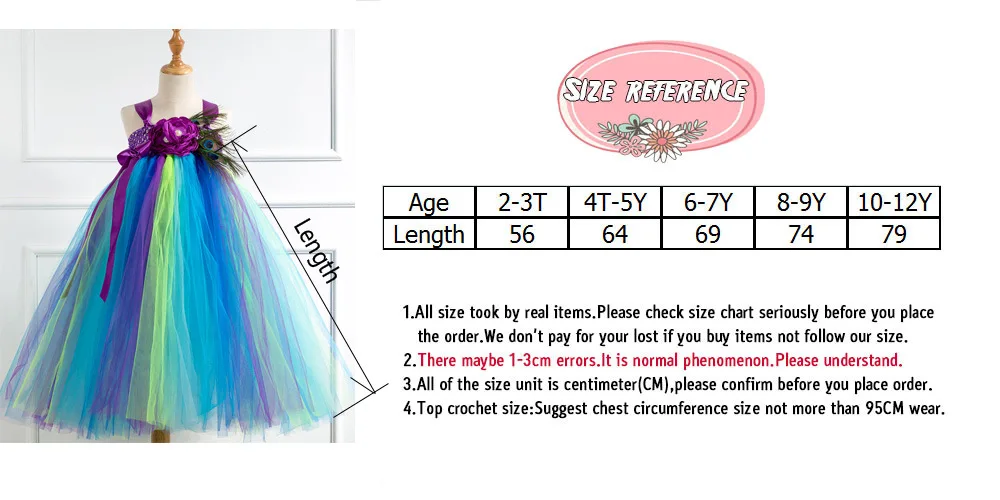 Crochet Tutu Top Size Chart