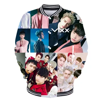 

Autumn winter lovers single breasted baseball jacket preppy style kpop vixx hoodie jacket chaquetas fashion outwear 2019 3D New