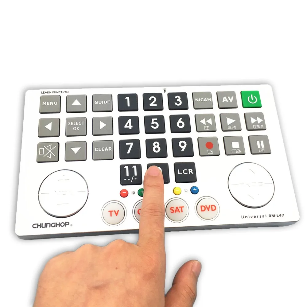 

Universal Smart Remote Control Controller With Learn Function For TV CBL DVD SAT chunghop learning RM-L470 big key copy