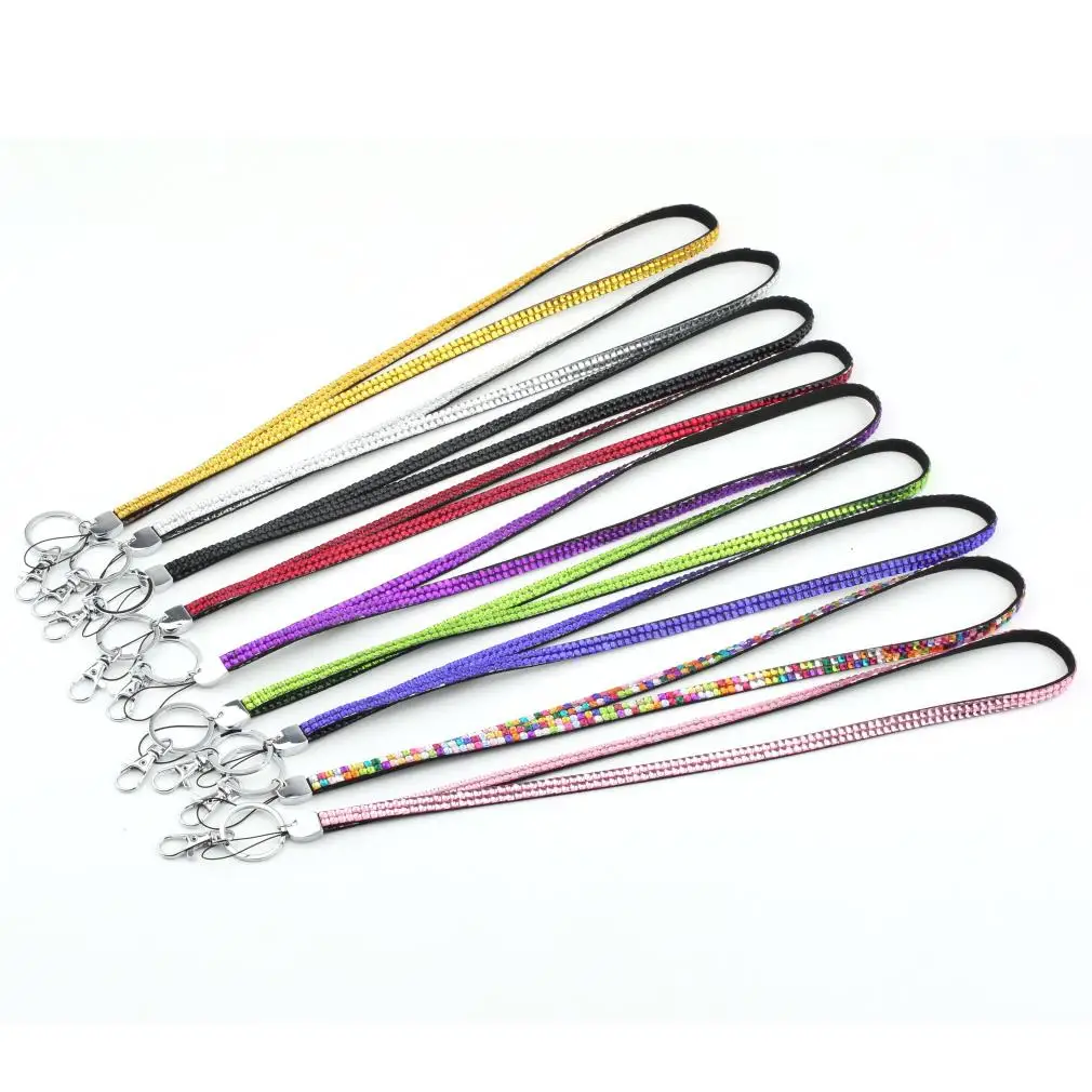 

Rhinestone Bling Crystal Custom Neck Lanyard ID Badge Cell Phone and Key Holder Hot Selling