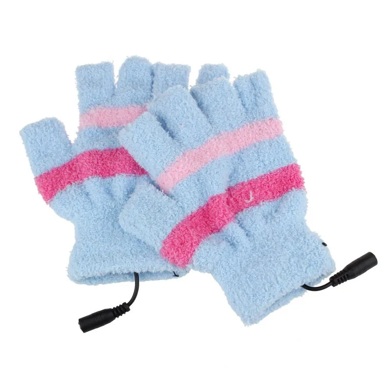 USB Heating Winter Hand Warm Gloves Heated Fingerless Warmer Mitten Hand Gloves guantes eldiven handschoenen 40FE1418