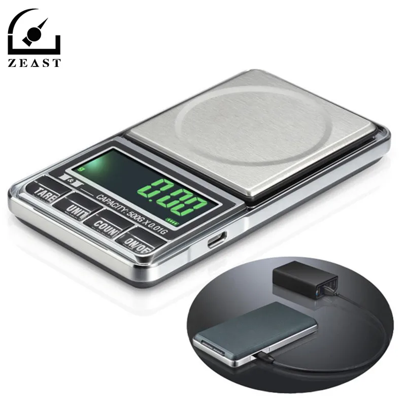 

1000g 0.1g USB Digital Charging Scale Jewelry Scales Balance Weighing Scale g/oz/ozt/dwt/ct/t/gn LCD Display For Pockets