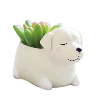 

Pot Plants pet dog natural resin flower pot sleeping animals potted gift Meat planting Pet Dogs Sleeping2018