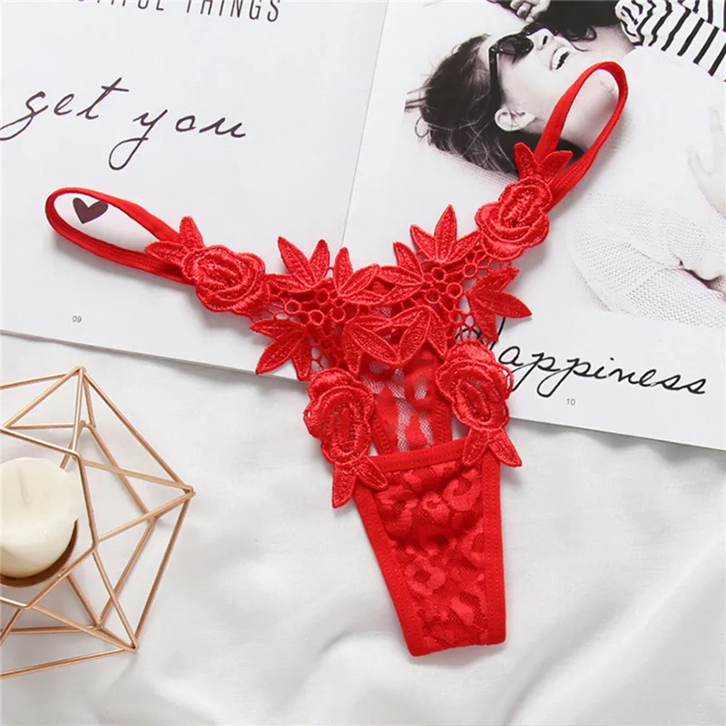 Brand Women Sexy Underwear Transparent Flower G String Pearls Thongs Women's Sexy Panties Lace Culotte Femme Sexy Lingerie (10)