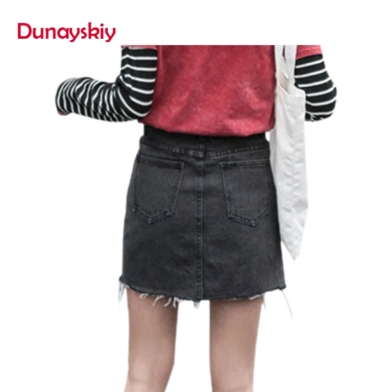 Duanyskiy Women Summer Black Blue Solid Casual High Waist Pencil Denim Skirts High Street Pockets Button All-matched Jeans Skirt Duanyskiy Women Summer Black Blue Solid Casual High Waist Pencil Denim Skirts High Street Pockets Button All-matched Jeans Skirt