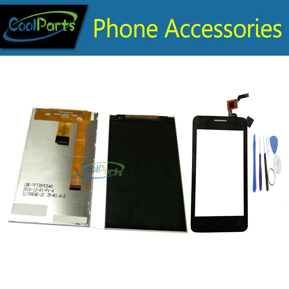 

1PC/Lot High Quality For Fly FS407 LCD Display Screen+Touch Screen Digitizer Black Color Replacement Part With Tool
