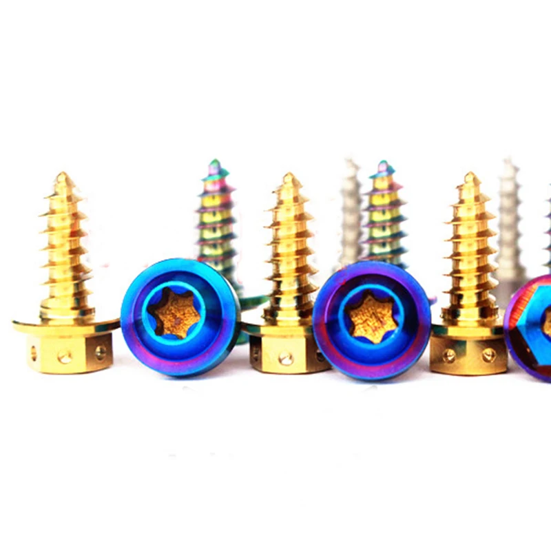 2 шт. M4/M5 x15mm Ti/гореть синим GR5 титановый фланец болты с шестигранной головкой
