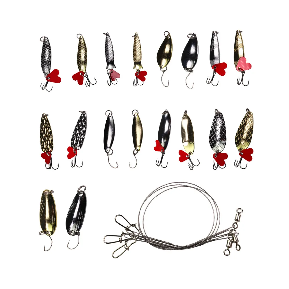 21pcs/box Fishing Spoons Set Jig Fishing Lures Metal Spoons Spinner Hard Baits Tackle for Trout Bass Salmon Pesca