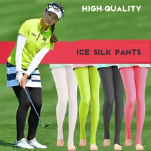 PGM Translucent Elastic Legging Stocking Women Sunscreen Panty-hose Golf Pants Outdoor UV-proof Thin Smooth long leg Socks