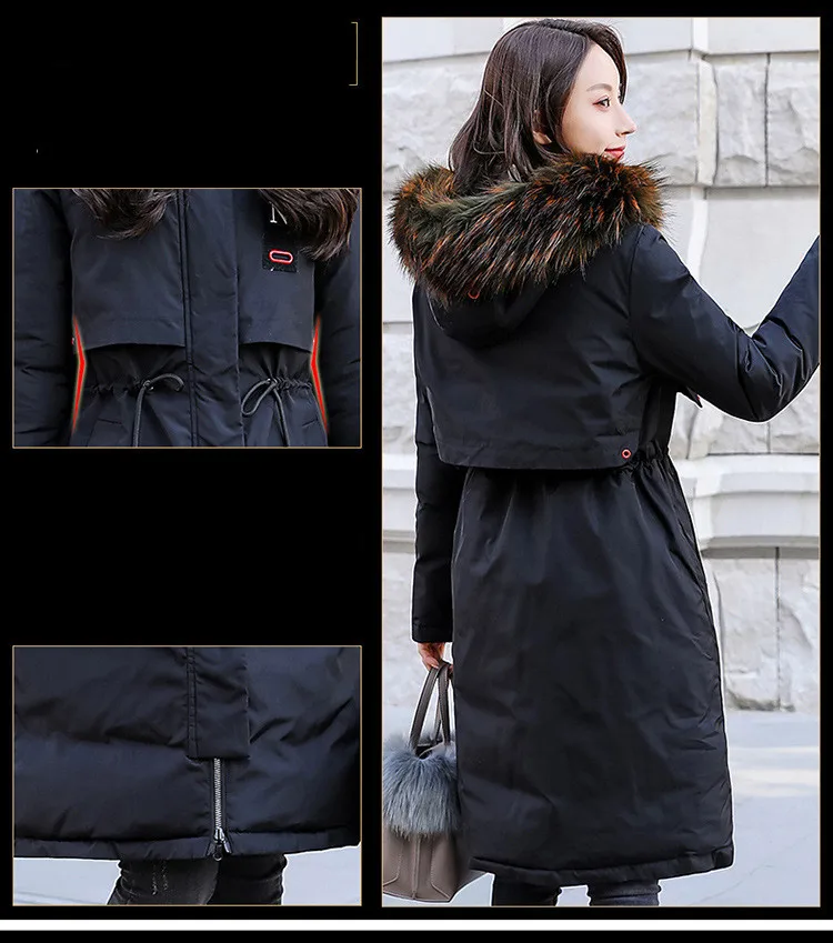 Women Parkas Long Winter Adjustable Waist Long Winter Jackets And Coats Woman Hooded Women Winter Jacket 2018 LZ973 (9)