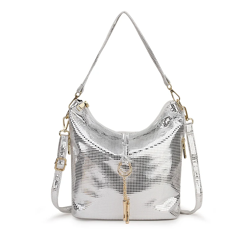  Black Women Leather Handbag Hobo Messenger Bag for Women 2019 Gold Crossbody Shoulder Bag Female Sm - 33019533852