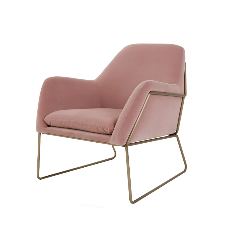 

Lazy Nordic single ins net red iron leisure creative pink clothing store balcony living room bedroom sofa chair
