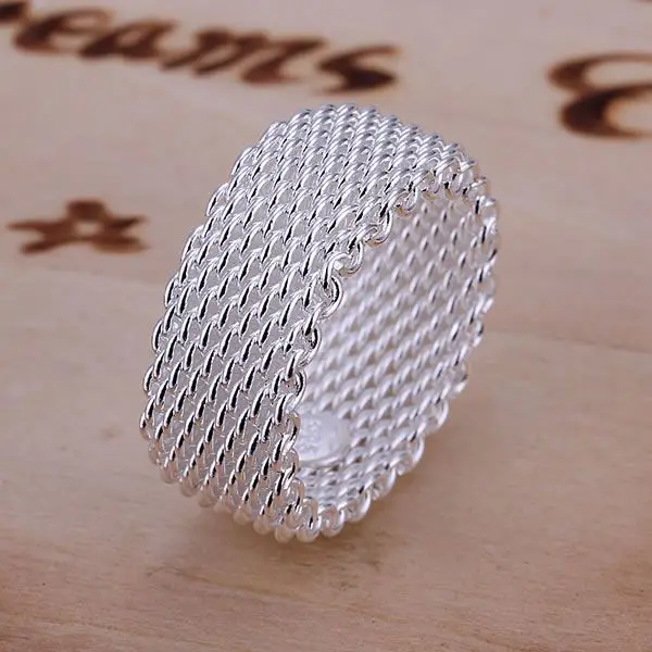 Free Shipping 925 jewelry silver plated Ring Fine Fashion Net Ring Women&Men Gif Free Shipping 925 jewelry silver plated Ring Fine Fashion Net Ring Women&Men Gif
