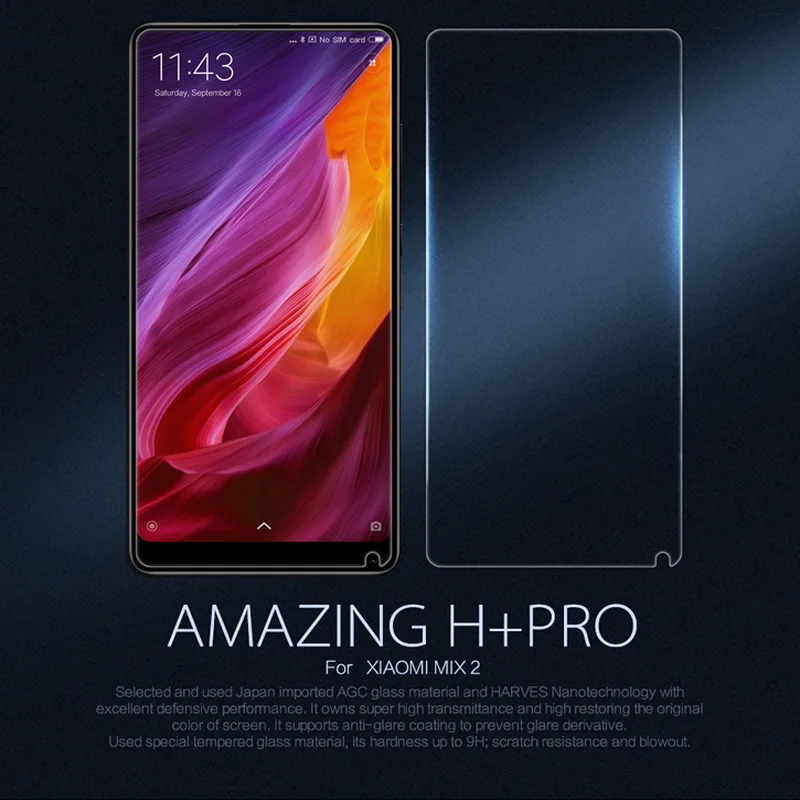 Закаленное стекло Nillkin Amazing H + Pro для Xiaomi Mi Mix 2 2S защитная пленка 2.5D Curve Mix2 Mix2s |